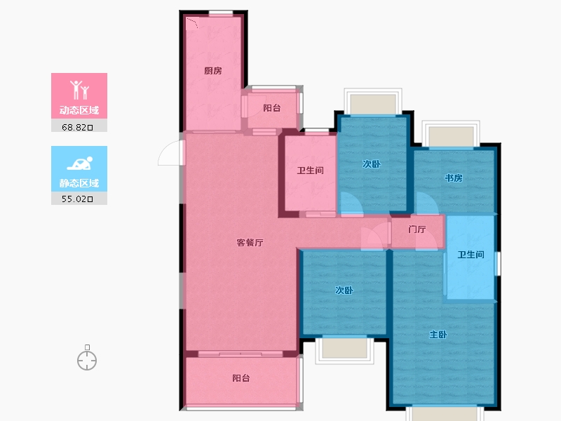 福建省-福州市-福清恒大御府-111.00-户型库-动静分区