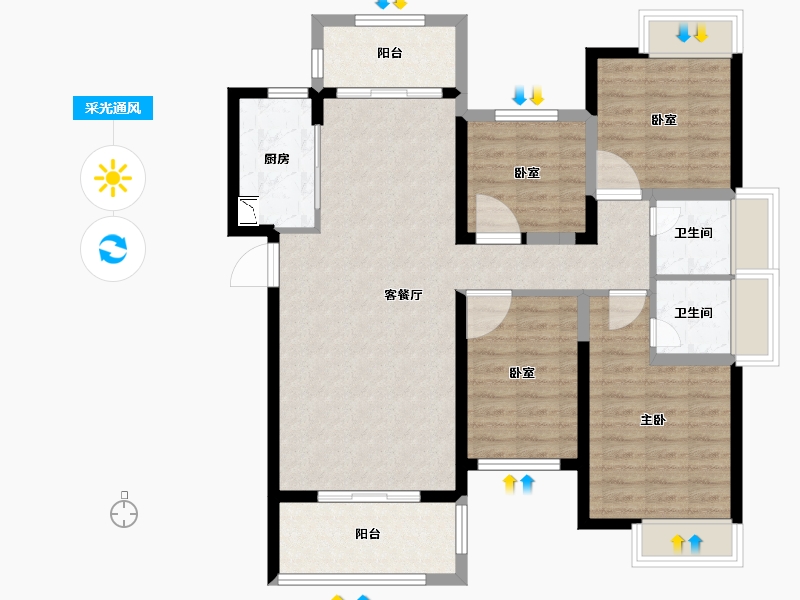 福建省-泉州市-晖盛海湾国际-99.99-户型库-采光通风