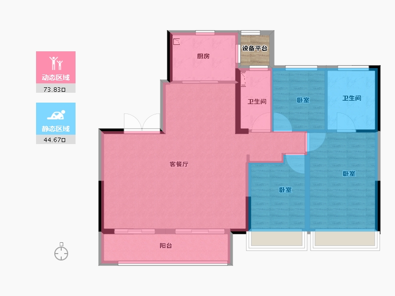 浙江省-丽水市-世茂云图-110.01-户型库-动静分区