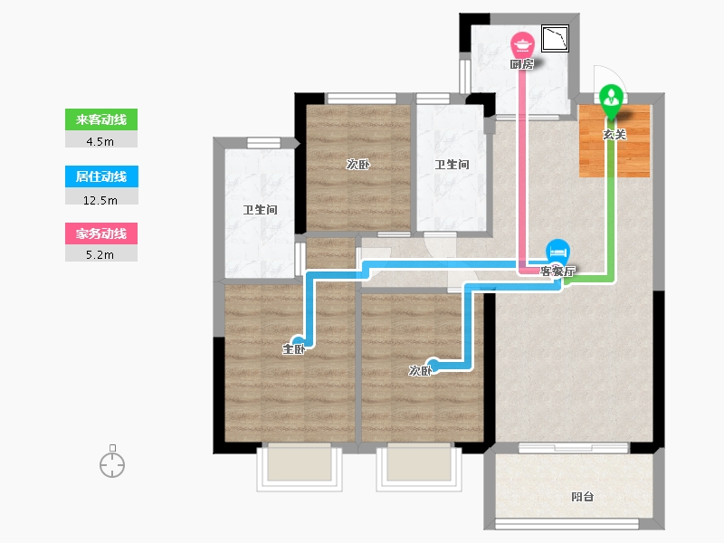 江西省-九江市-中奥世茂·天悦宸央-75.20-户型库-动静线