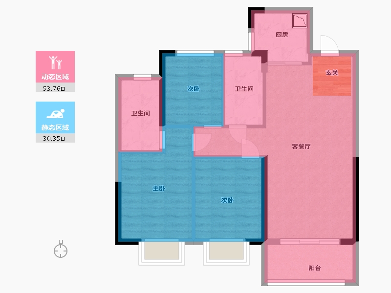 江西省-九江市-中奥世茂·天悦宸央-75.20-户型库-动静分区