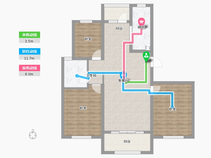 山东省-青岛市-海达如意金岸3号-92.01-户型库-动静线