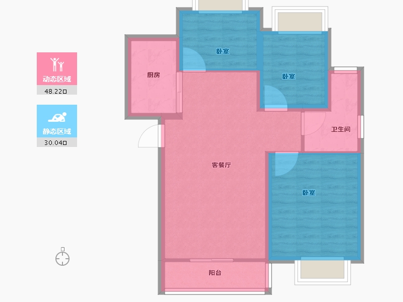 安徽省-池州市-浦西新城-70.00-户型库-动静分区