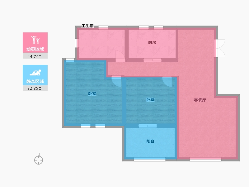 江苏省-镇江市-中冶玉翠园-67.99-户型库-动静分区