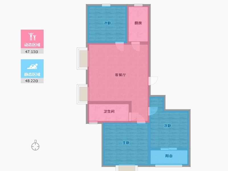 山东省-青岛市-岛里天成-84.69-户型库-动静分区