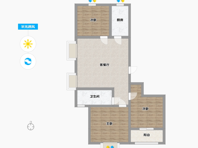 山东省-青岛市-岛里天成-84.69-户型库-采光通风