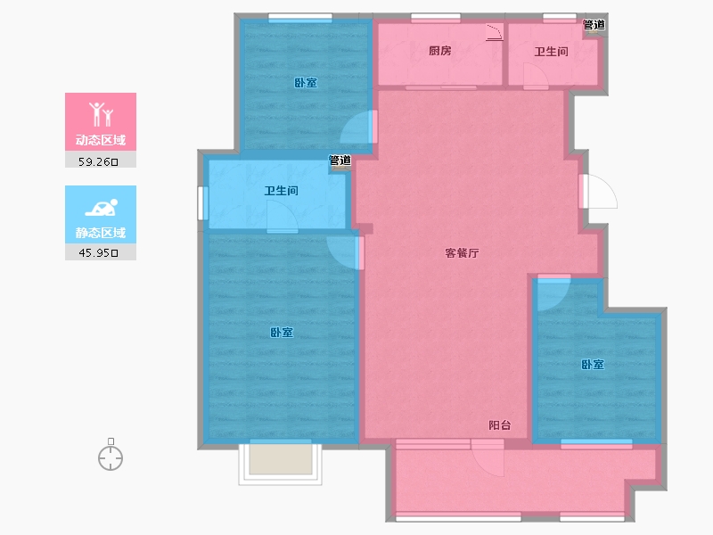 山东省-青岛市-龙湖璟宸原著-94.00-户型库-动静分区