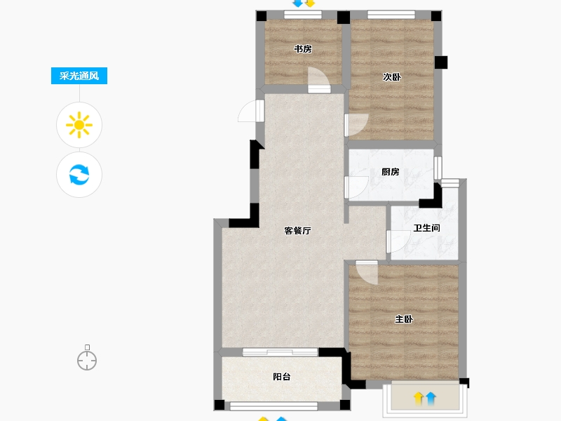 福建省-厦门市-碧桂园山湖海-59.99-户型库-采光通风