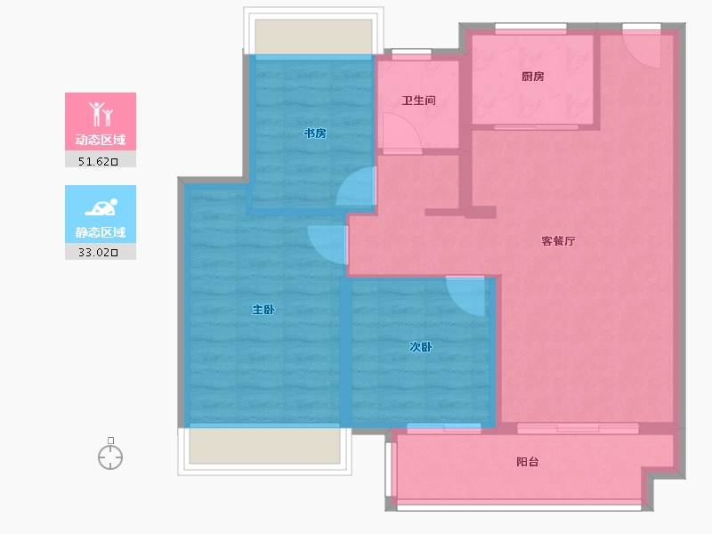 江苏省-徐州市-美的德信·翰林府-75.99-户型库-动静分区