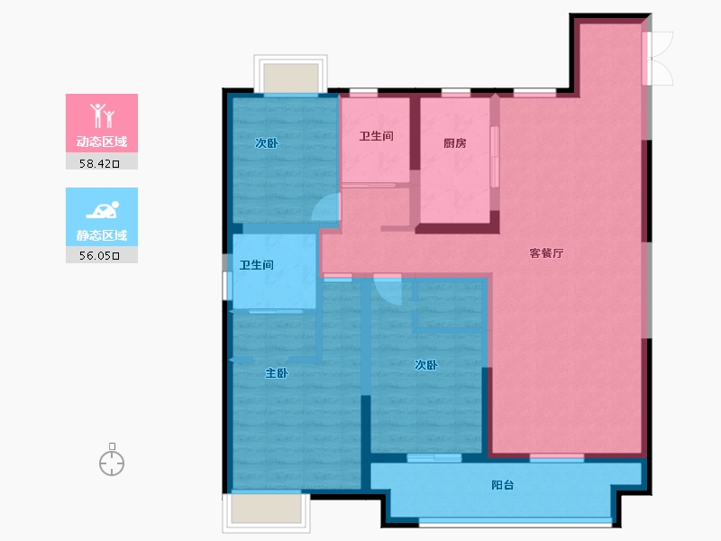 江西省-九江市-嘉圆·悦湖居-101.60-户型库-动静分区