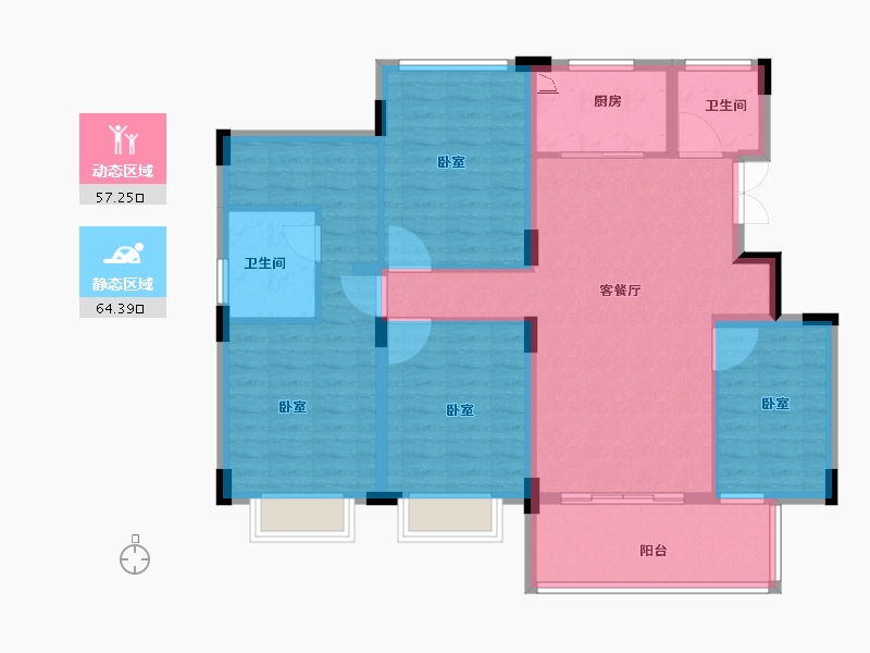 浙江省-丽水市-德光德锦苑-109.10-户型库-动静分区