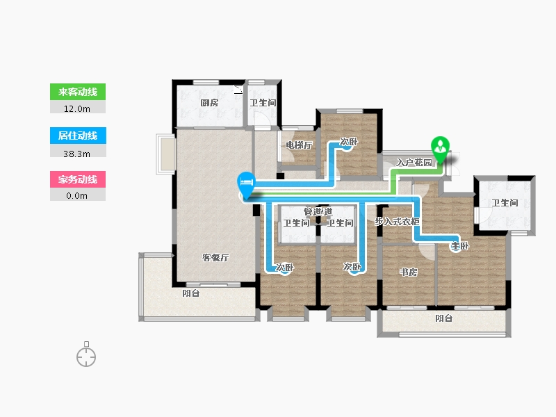 江苏省-泰州市-泰州市汇鸿景云花园-177.60-户型库-动静线