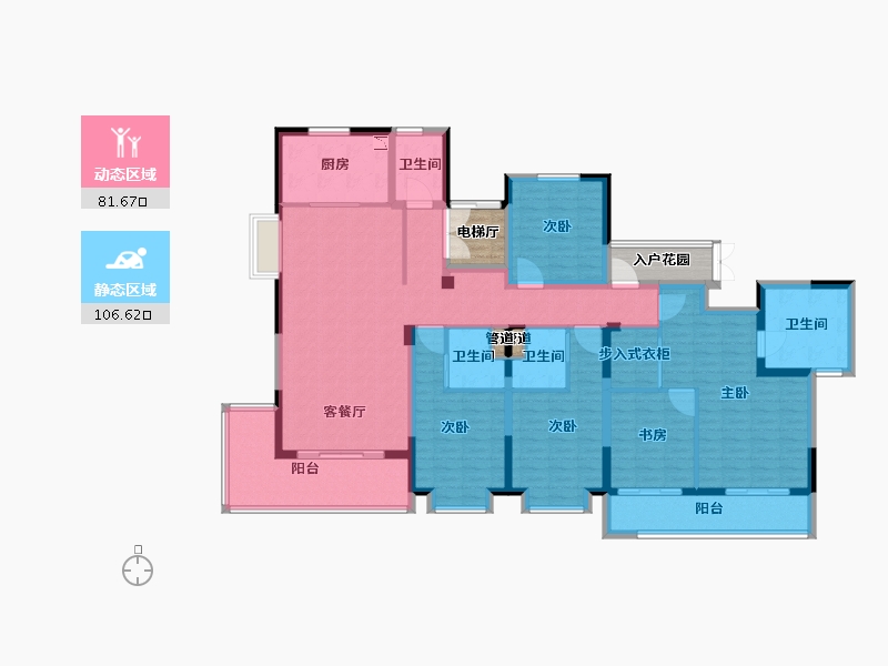 江苏省-泰州市-泰州市汇鸿景云花园-177.60-户型库-动静分区