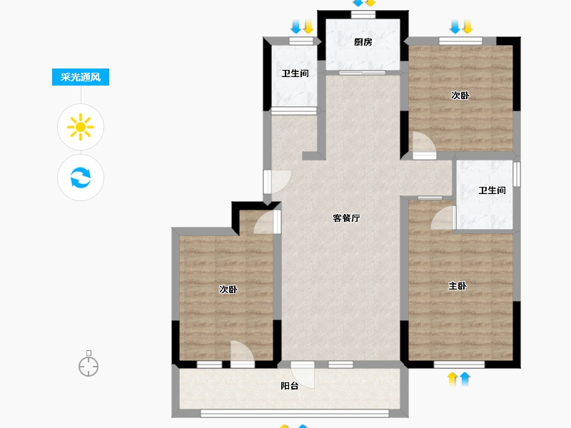 山东省-青岛市-清华凤凰园-92.00-户型库-采光通风