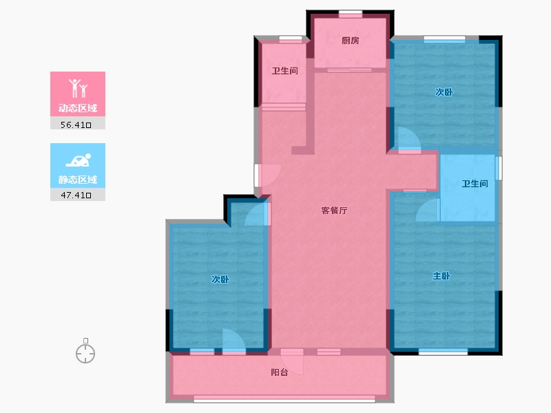 山东省-青岛市-清华凤凰园-92.00-户型库-动静分区