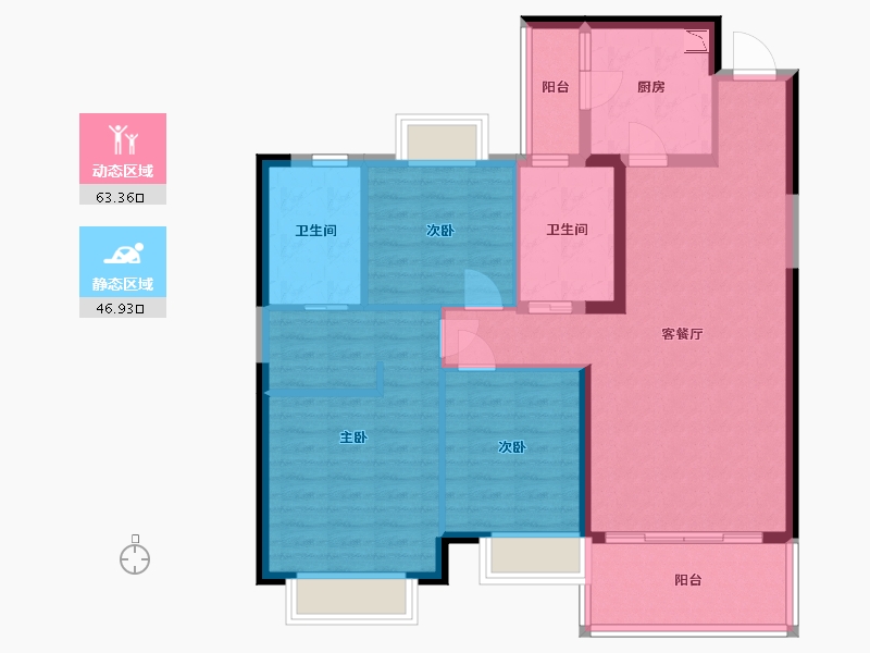 福建省-福州市-福清恒大御府-99.00-户型库-动静分区