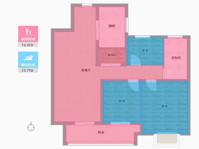 江苏省-镇江市-融创·悦秀园-79.33-户型库-动静分区