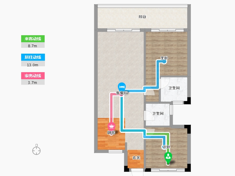 安徽省-阜阳市-绿地太平湖-76.01-户型库-动静线