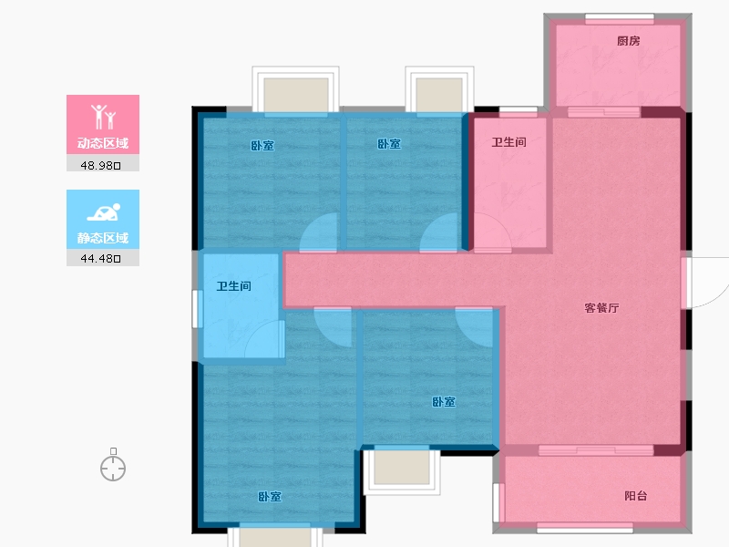 福建省-泉州市-南益阳江春晓-84.00-户型库-动静分区