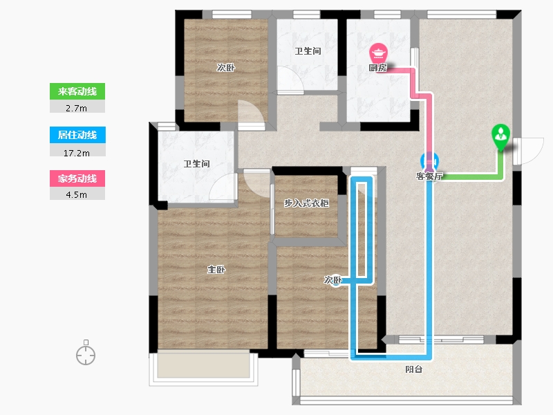 江苏省-泰州市-天逸华府-100.45-户型库-动静线