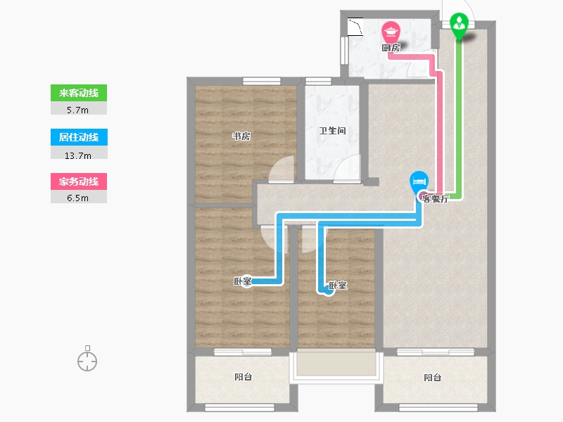 安徽省-合肥市-爱巢玉兰花园-84.99-户型库-动静线