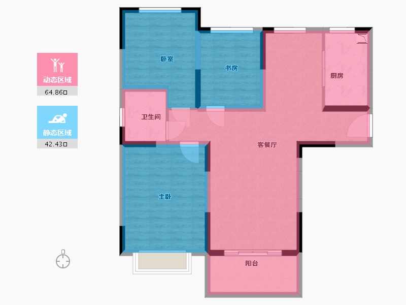 安徽省-合肥市-桃李春晖-96.00-户型库-动静分区