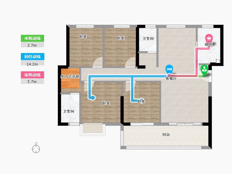 福建省-泉州市-世茂云著-103.00-户型库-动静线