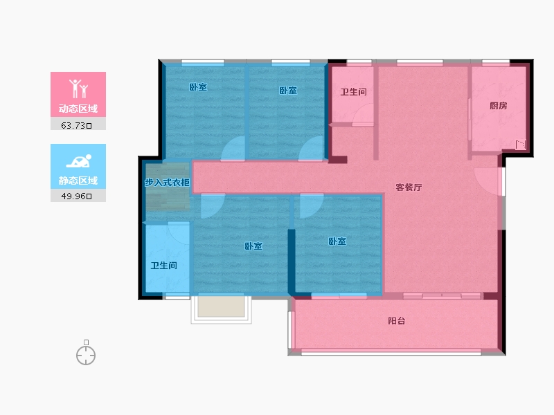 福建省-泉州市-世茂云著-103.00-户型库-动静分区