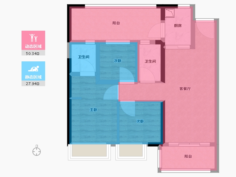 福建省-厦门市-金龙海悦城-68.23-户型库-动静分区