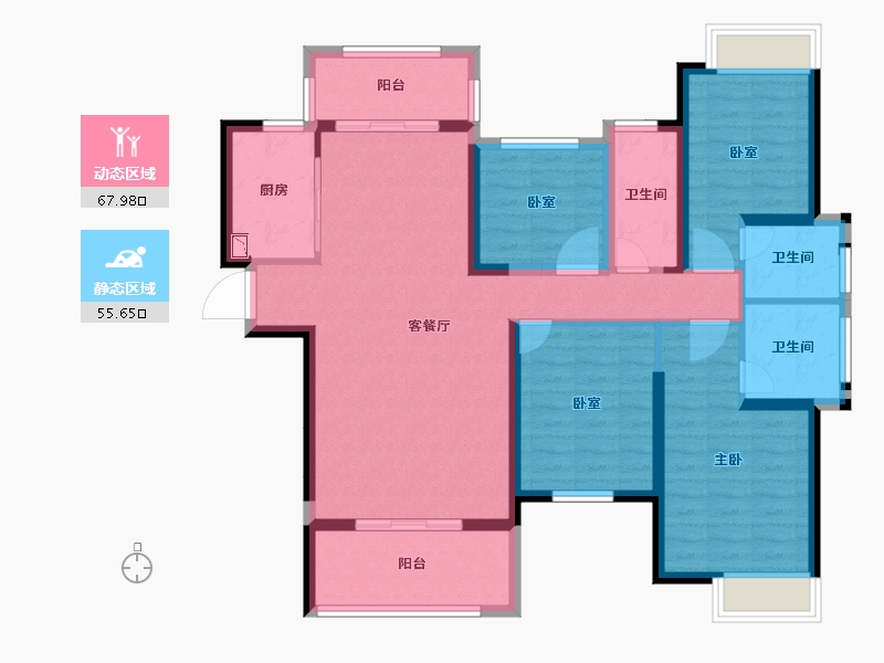 福建省-泉州市-晖盛海湾国际-109.89-户型库-动静分区