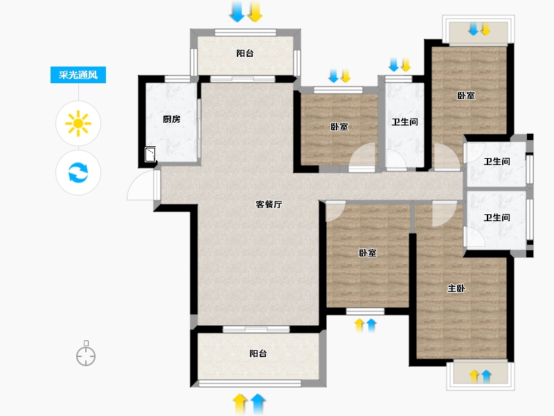 福建省-泉州市-晖盛海湾国际-109.89-户型库-采光通风