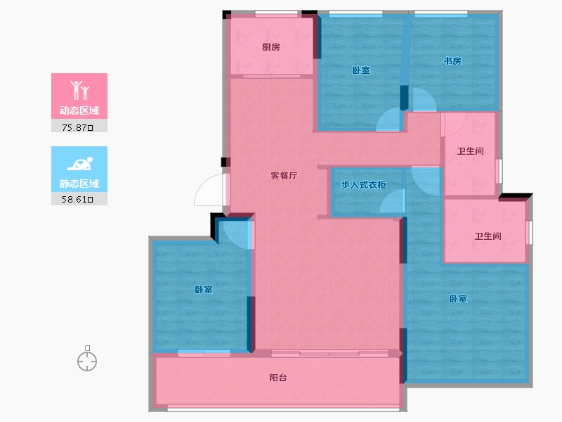 浙江省-绍兴市-融创绍兴壹号院-121.22-户型库-动静分区