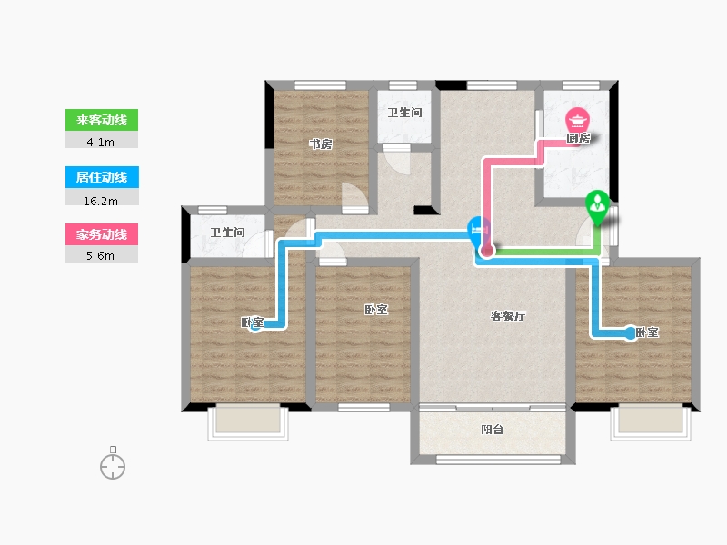 宁夏回族自治区-吴忠市-壹号公馆-109.35-户型库-动静线