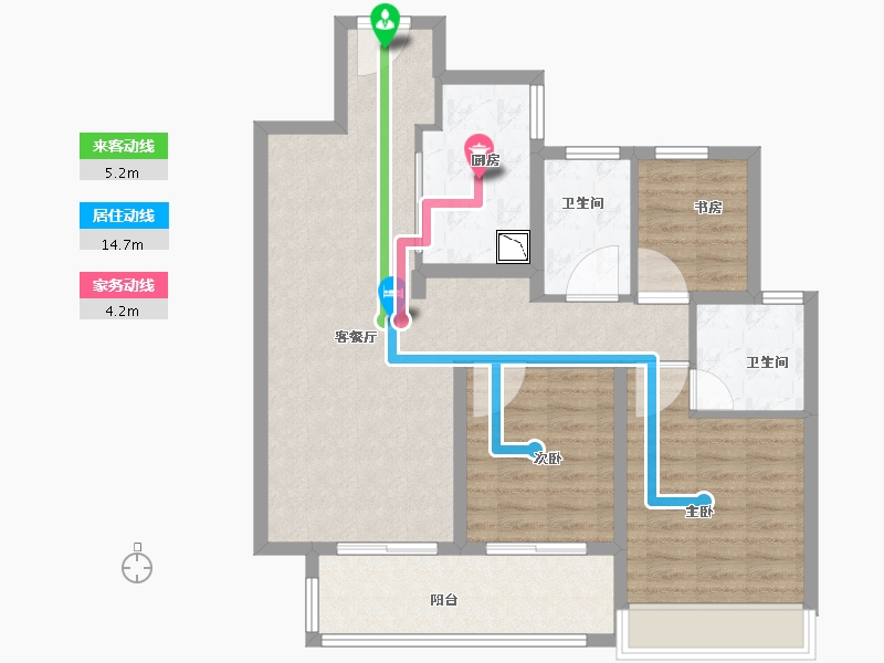 江苏省-徐州市-融创工润 淮海壹号 六樟台-90.01-户型库-动静线