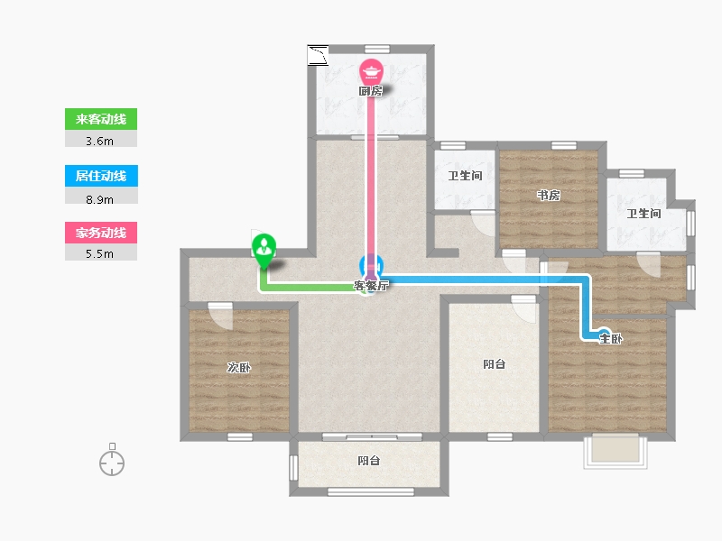 山东省-青岛市-鲁商中央公馆-118.00-户型库-动静线