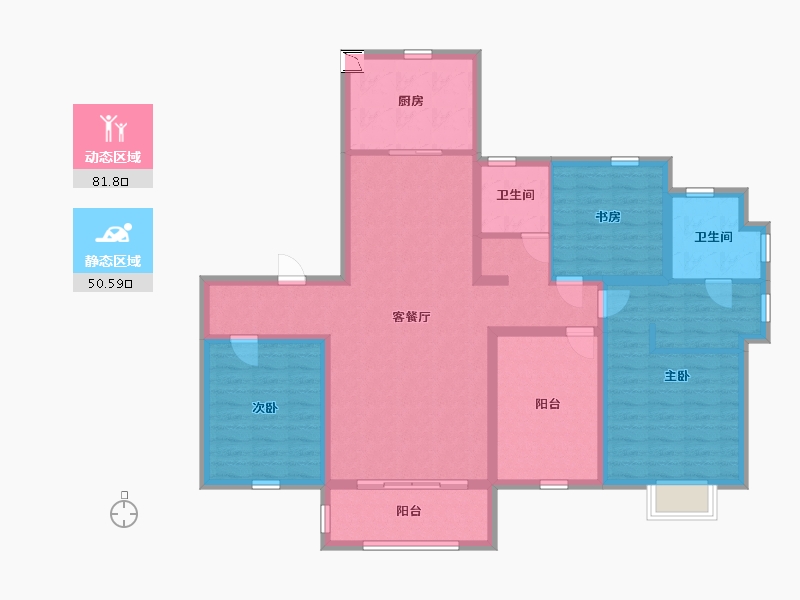 山东省-青岛市-鲁商中央公馆-118.00-户型库-动静分区