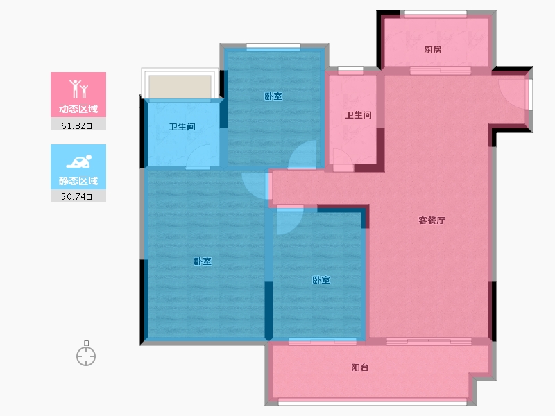 安徽省-芜湖市-中御公馆-101.03-户型库-动静分区