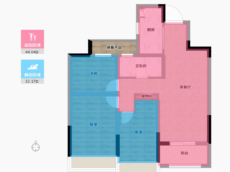 浙江省-湖州市-融创·江南桃源-69.20-户型库-动静分区