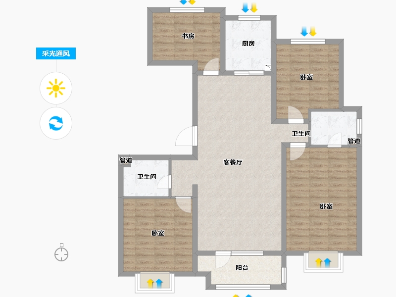 山东省-青岛市-保利堂颂-112.00-户型库-采光通风