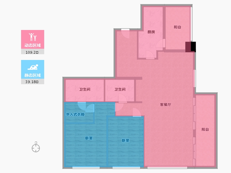 浙江省-杭州市-重庆来福士住宅-135.96-户型库-动静分区