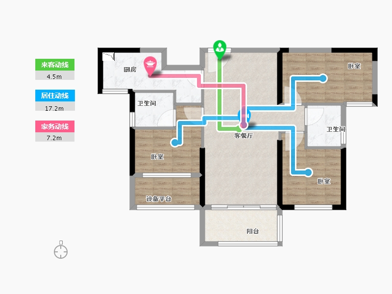 福建省-泉州市-蓝光万顺雍锦源-88.00-户型库-动静线