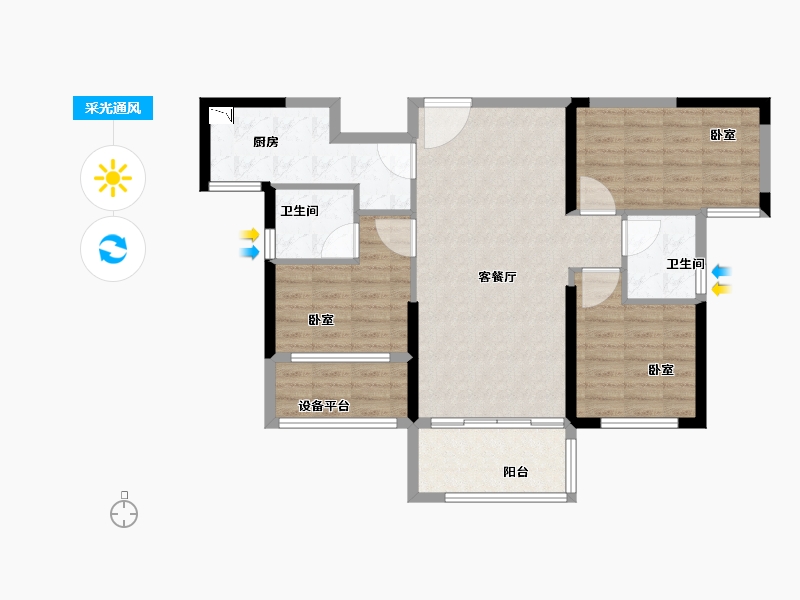 福建省-泉州市-蓝光万顺雍锦源-88.00-户型库-采光通风