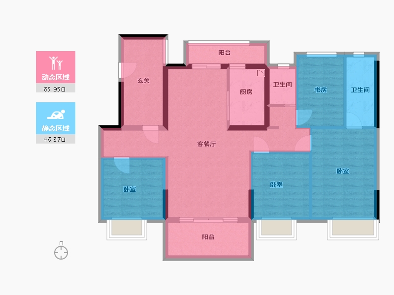 浙江省-湖州市-碧桂园城央名邸-99.92-户型库-动静分区