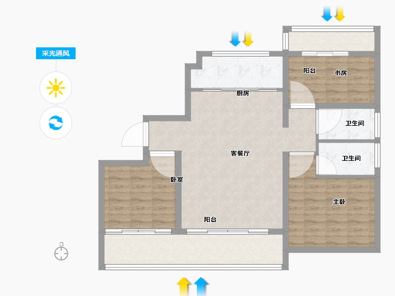 江西省-上饶市-荣盛雲溪府-94.00-户型库-采光通风