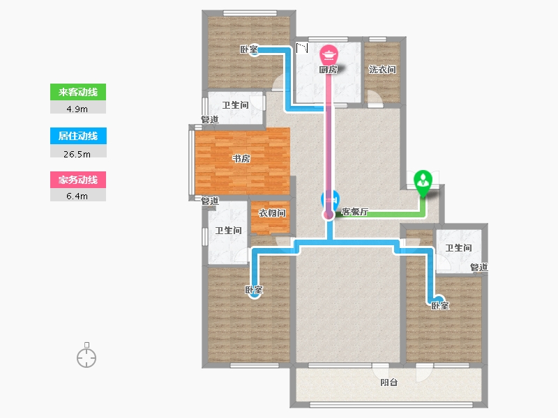 山东省-青岛市-融创青岛东方影都-164.59-户型库-动静线