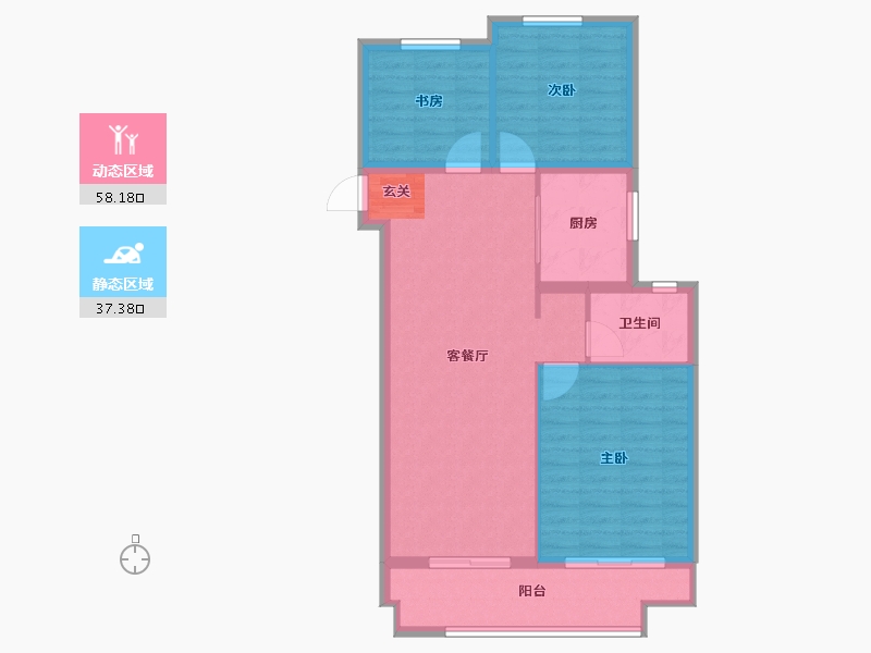 安徽省-阜阳市-奥山·铂悦府-87.00-户型库-动静分区