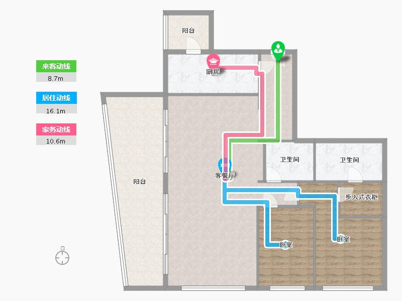 浙江省-杭州市-重庆来福士住宅-142.96-户型库-动静线