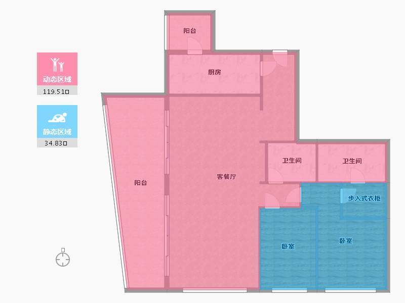 浙江省-杭州市-重庆来福士住宅-142.96-户型库-动静分区