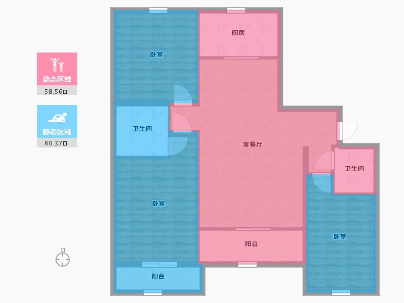 宁夏回族自治区-银川市-汇融静园-108.00-户型库-动静分区