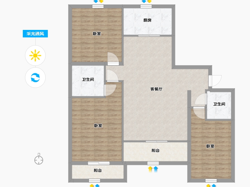 宁夏回族自治区-银川市-汇融静园-108.00-户型库-采光通风